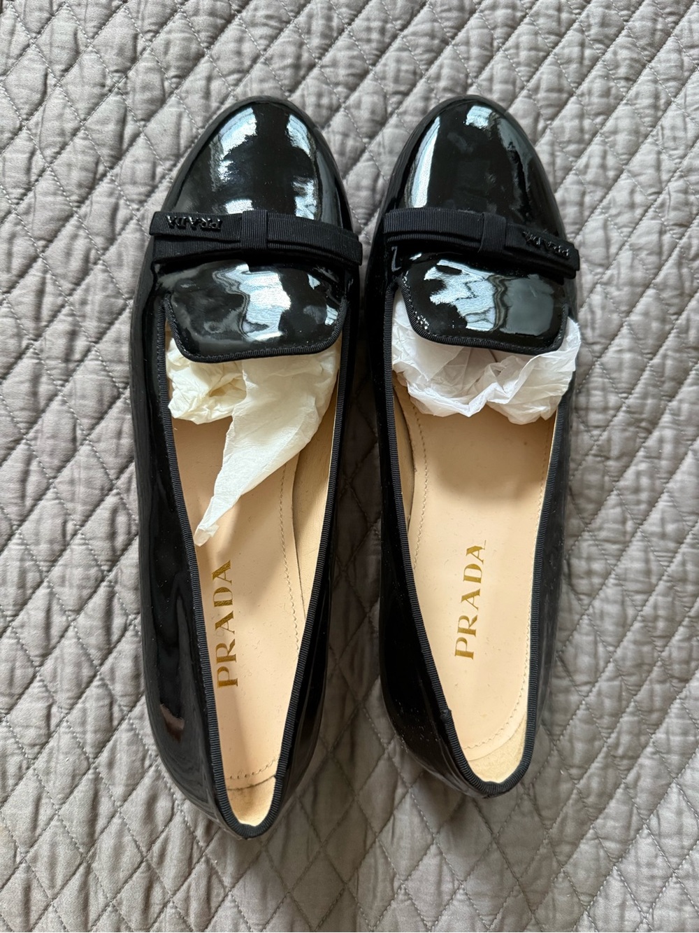 Prada Black Patent Leather Loafers